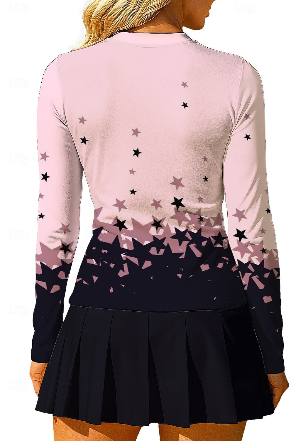 Women's Geometric Gradient Tops Sport Shirt Tennis Shirt Tennis Top Long Sleeve Zipper Floral UPF50+ UV Resistant High Elasticity Moisture Wicking Breathable Volleyball Tennis Golf Round Stand Collar 2026 - $20.99 –P2
