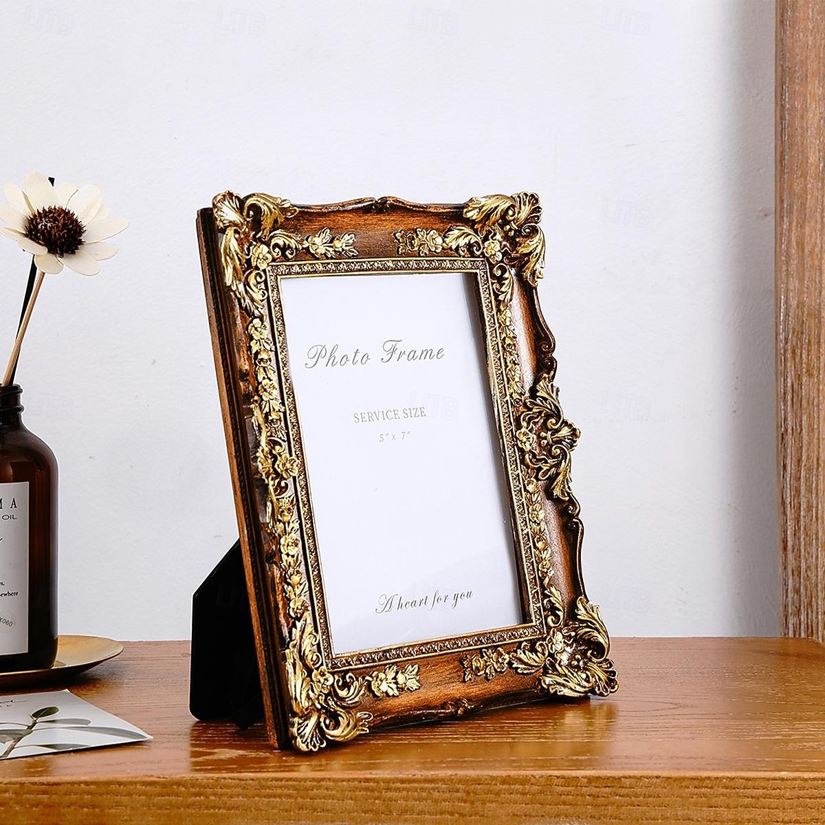 1 kpl eurooppalainen kolmiulotteinen kuviointi suorakulmainen klassinen valokuvakehys hartsimateriaalista, joka sopii perhevalokuvakoristeluun ja valokuvausrekvisiittaan 2026 - $14.99 –P6