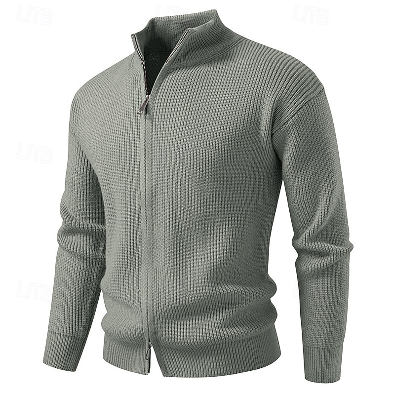Herren Pullover Kleid Pullover Strickjacke Reißverschluss-Pullover Strickpullover Gerippt Stricken Normale Oberteile Gestrickt Gerippt Einfach Stehkragen Mode Schals Lässig Alltagskleidung Bekleidung 2025 - $37.99 –P7
