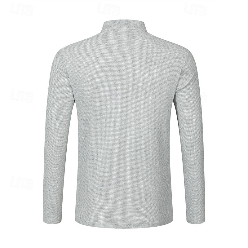 Per uomo Camicia Camicia popover Camicia Estiva Camicia casual Camicia da Spiaggia Nero Bianco Vino Verde scuro Kaki Manica Lunga Semplice Colletto alla coreana Vacanza Camicia hawaiana Abbigliamento del 2025 a $19.99 –P8