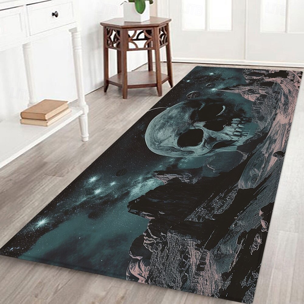 سجادة أرضية للهالوين بنمط أشباح مخيفة من الفلانيل، غير قابلة للانزلاق عند مدخل المنزل أو الحمام أو غرفة النوم 2025 - $29.99 –P4