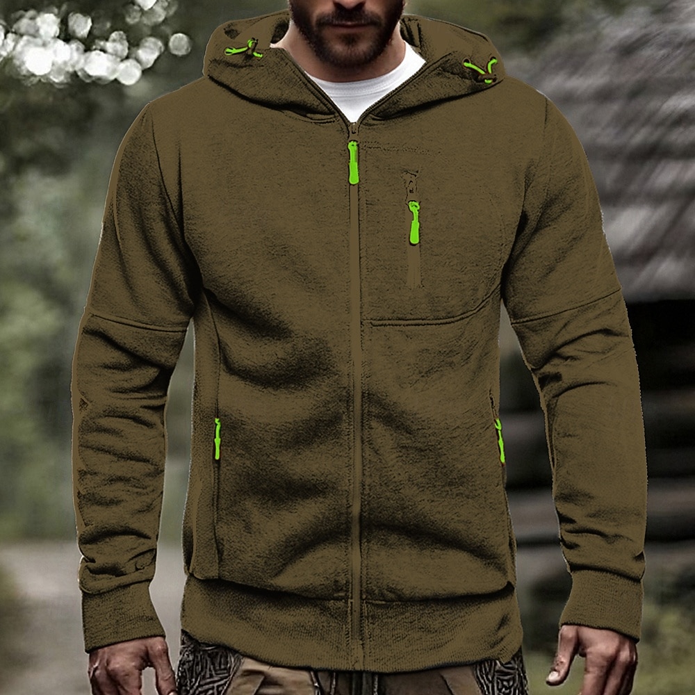 Herren Kapuzensweatshirt Vollreißverschluss-Kapuzensweatshirt Schwarz Weiß Wein Armeegrün Marineblau Mit Kapuze Einfach Reißverschluss Tasche Sport & Outdoor Täglich Ferien Polyester Streetwear Basic 2025 - $15.99 –P6