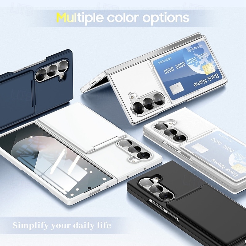 Phone Case For Samsung Galaxy Z Fold 7 Z Fold 6 Z Fold 5 Back Cover Kickstand Card Slot Shockproof Retro PC 2026 - $14.99 –P9