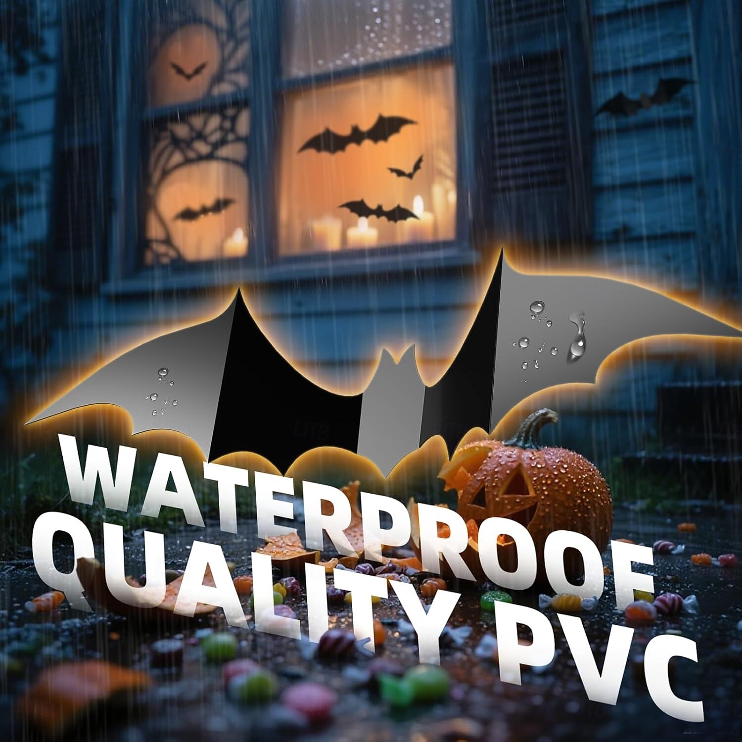 140 ks halloweenských 3D nástěnných dekorací s netopýry, strašidelné samolepky na halloweenskou párty, samolepky na zeď s netopýry, roztomilá halloweenská dekorace do interiéru, do ložnice, koupelny, 2025 - $7.99 –P4