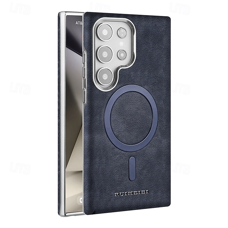puhelin Etui Käyttötarkoitus Samsung Galaxy S25 Ultra Plus S24 Ultra Plus S23 Ultra Takakuori Tukee langatonta latausta Iskunkestävä Retro TPU PU-nahka 2025 - $19.99 –P6