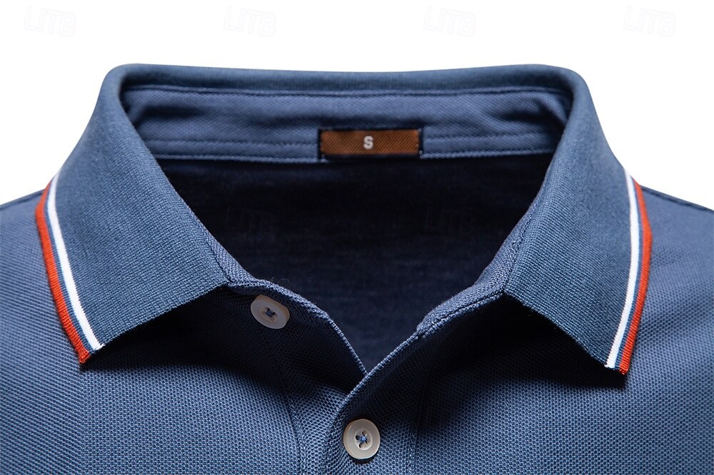 Hombre Polo Trabajo Negocio Cuello Vuelto Manga Larga Ocio Cómodo Plano Bloque de Color Puro Todas las Temporadas Ajuste regular Rojo rubí Negro Blanco Azul Marino Oscuro Gris claro Verde Ejército 2026 - $22.99 –P11