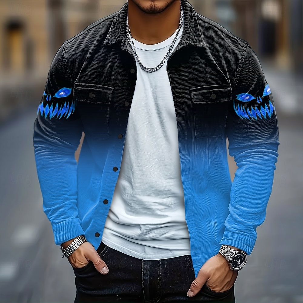 Halloween Per uomo Zucca Costumi Halloween Camicia di Velluto a Coste Giacca camicia Sopracamicia Manica Lunga Stile gotico oscuro Ferie Autunno Inverno Collo ripiegato Bottonato Caldo Giacca con del 2025 a $29.99 –P3