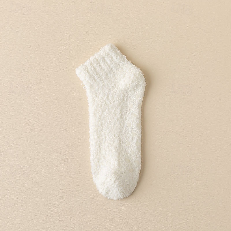 naisten irtoamattomat, näkymättömät sukat, yksivärinen korallifleece paksut talvilattiasukat, lämpimät kotisukat silikonipohjaisilla liukuestepohjilla 2026 - $7.99 –P8