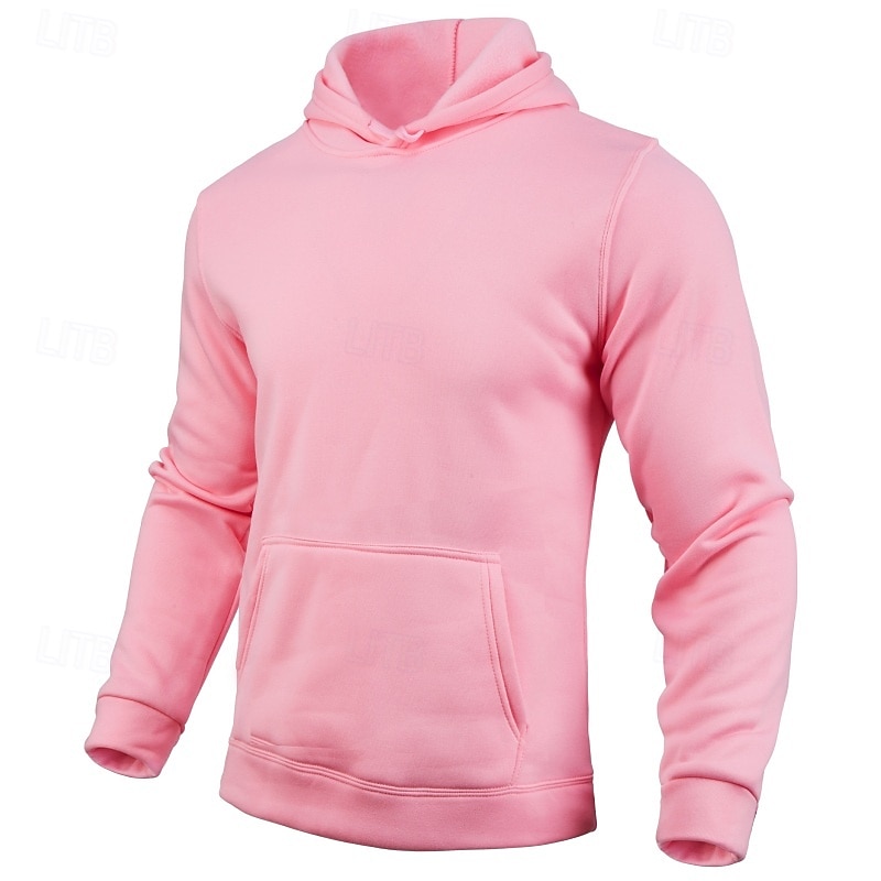 Per uomo Felpa con cappuccio Maglione Felpa con cappuccio in pile Felpa con cappuccio foderata in pile Nero Bianco Giallo Rosa Rosso Con Cappuccio Semplice Tasca Sport & Outdoor Casuale Quotidiano del 2025 a $17.99 –P4