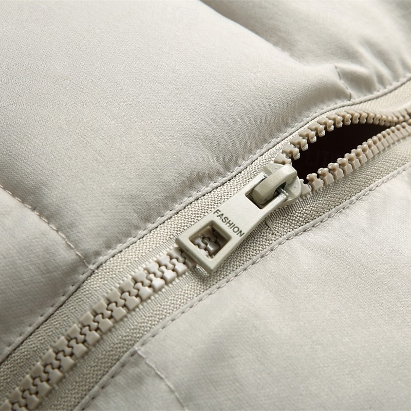 Pánské Puffer Vesta Kamizelka Vesta Dovolená Denní Rande Módní Na běžné nošení Zima Kapsy Polyester Zahřívací Pohodlné Pevná barva Zip Kapuce Běžný Černá Vodní modrá Tmavě šedá Béžová Vesta 2025 - $36.99 –P8