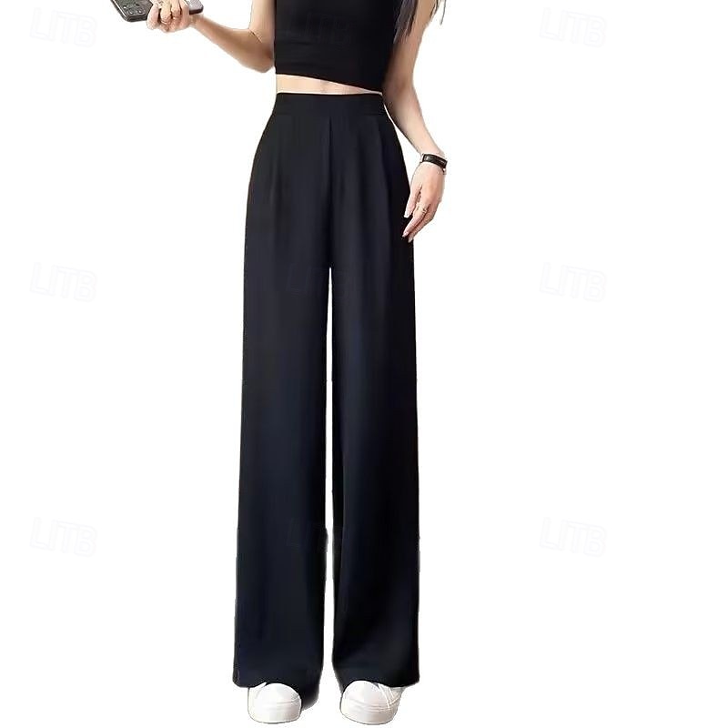 novas calças femininas soltas, retas e sem bolsos, estilo verão - roupa casual com um visual desleixado. de 2025 por $14.99 –P4