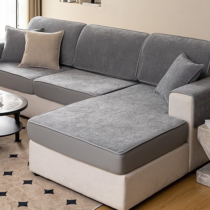 husă de canapea tip chenille cu acoperire completă - husă universală elastică, stil nordic modern, protector de mobilier pentru toate anotimpurile 2025 - $12.49 –P9