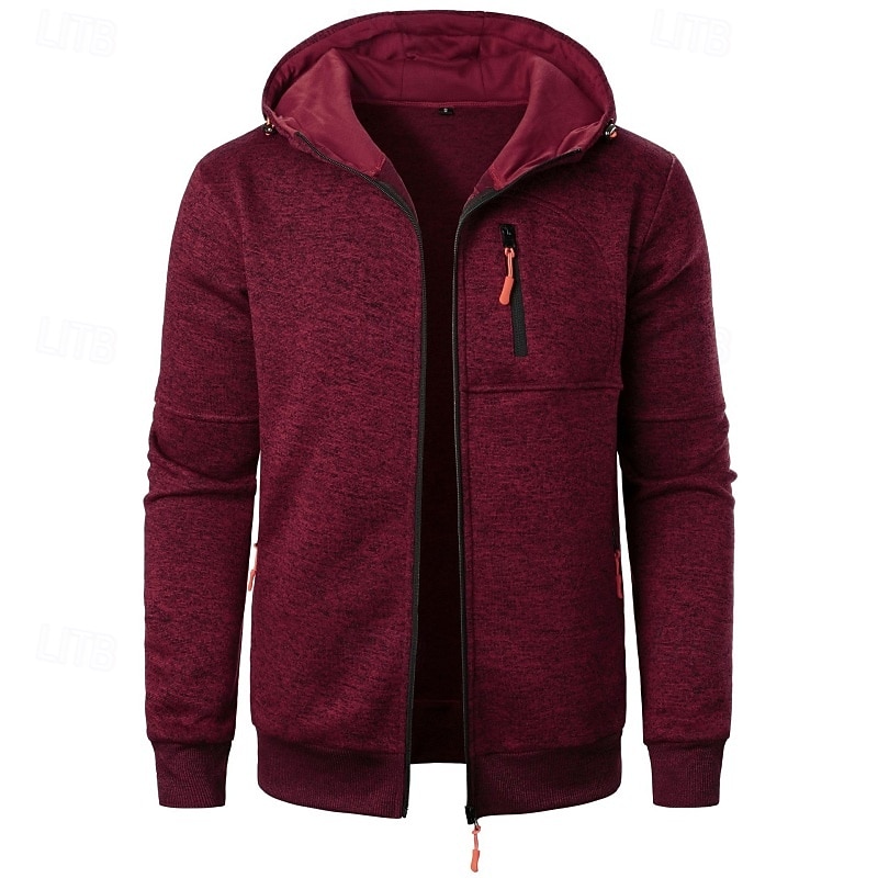 Homme Sweat à capuche Sweat à capuche zippé intégral Sweat à capuche tactique Rouge vin Bleu Denim Noir Vert Véronèse bleu marine À capuche Uni Fermeture éclair Sport & Loisir Occasionnel Quotidien de 2025 ? $23.99 –P4