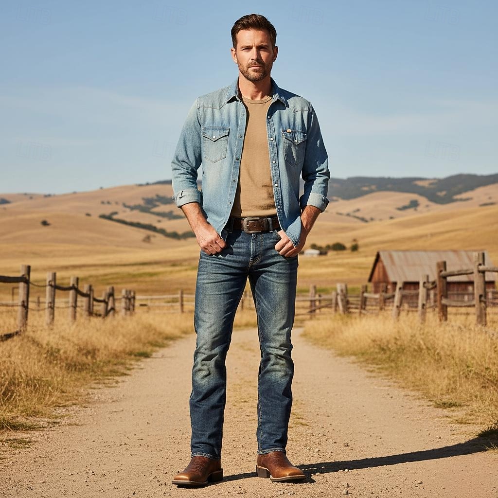 Zweifarbige Western-Cowboystiefel aus Kunstleder für Herren – klassisches besticktes Design, robuste Konstruktion, perfekt zum Reiten, für den Außenbereich und als Freizeitkleidung 2025 - $59.99 –P2