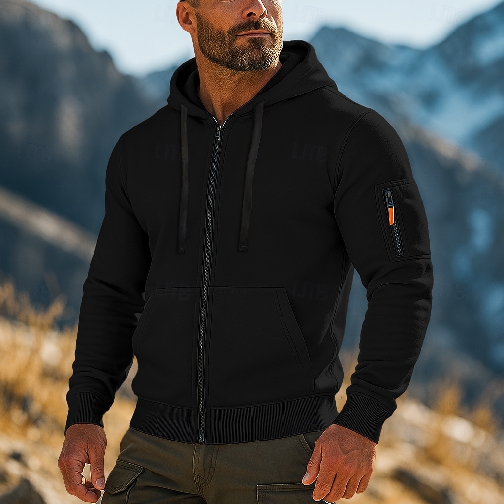 Per uomo Felpa con cappuccio Felpa con cappuccio e zip corta Felpa con cappuccio in pile Felpa con cappuccio tattica Nero Bianco Verde militare Rosso Borgogna Con Cappuccio Semplice Cerniera del 2025 a $23.99 –P12