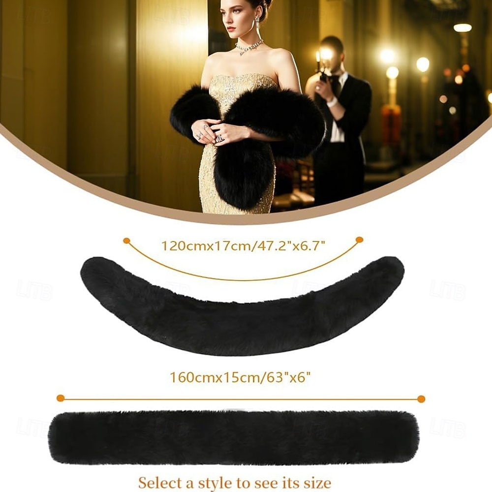 Long Women's Faux Fur Collar Scarf Wrap Cold Winter Warm Wrap Stole Shawl Shrug Neck Warmer 2026 - $16.49 –P2