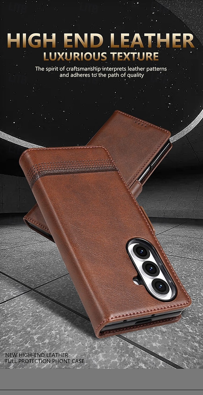Phone Case For Samsung Galaxy Z Fold 7 Z Fold 6 Z Fold 5 Z Fold 4 Back Cover Card Slot Shockproof Retro TPU PU Leather 2025 - $13.99 –P1