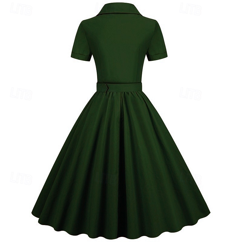 Retro 50. léta Vintage šaty Koktejlky Houpací šaty Flare šaty Maškarní kostým Dámské Plesová maškaráda Večírek loučení se svobodou nevěsty Dospělé Šaty Šaty pro návrat domů 2026 - $56.99 –P8