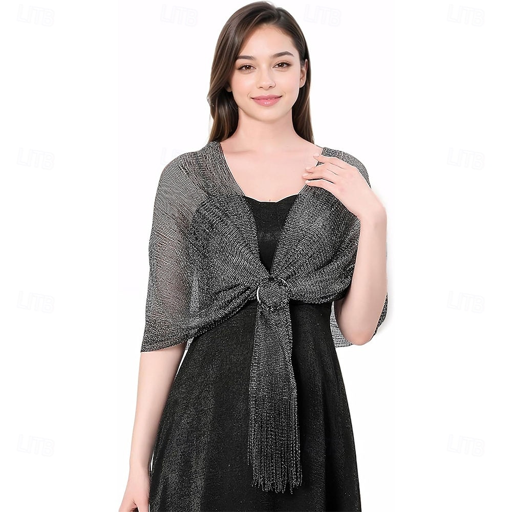 sjal og sjal til aftenkjoler - kvinner glitrende bryllup formelt elegant pashminasjal for kvinner 2025 - $23.99 –P2