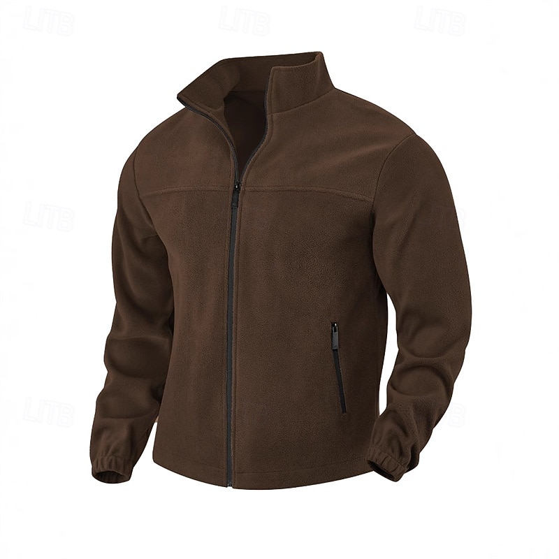 Per uomo Giacca Invernale Giacca in Pile Giacca Casual Vacanza Quotidiano Calore Termico Tasca Pile Autunno Inverno Semplice Moda Streetwear Collo alla coreana Regolare Nero Avorio Viola Arancione del 2025 a $33.99 –P4