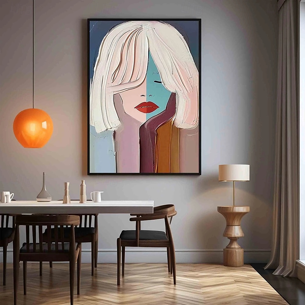 Handmade Oil Paintings Canvas Wall Art Decoration Modern Cream Style Abstract Hair Salons Women's Decorative Paintings for Home Decor Rolled Frameless Unstretched Painting 2026 - $77.99 –P7