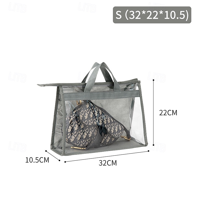 Handtas stofdichte opbergorganizer grote capaciteit hangende kasttashouder vochtbestendig pvc transparant ontwerp portemonneebeschermer opbergtas met meerdere zakken voor garderobeaccessoires 2025 - $6.49 –P15
