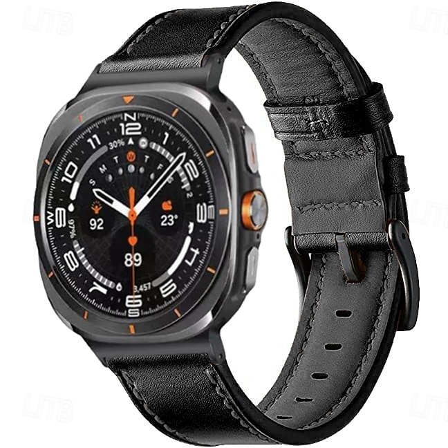 Óraszíj mert Samsung Galaxy 8. óra 40/44 mm 8. óra klasszikus 46 mm Valódi bőr Csere Szíj Állítható Rozsdamentes acél csat Bőr Link Karszalag 2025 - $19.99 –P2