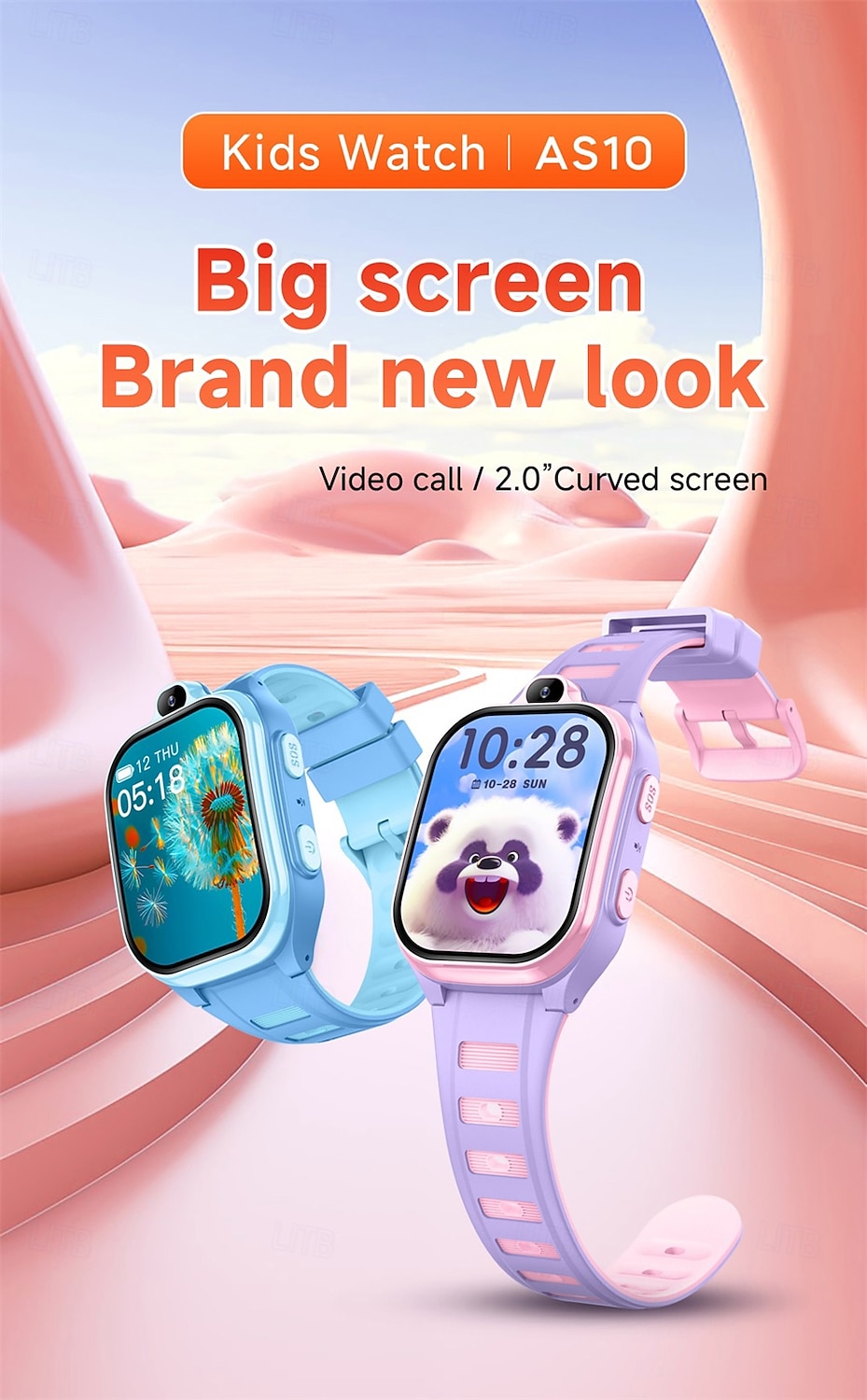 2025年 AS10 スマートウォッチ 2インチ 子供用スマートウォッチ 携帯電話 3G 4G 3G 歩数計 通話リマインダー アクティビティトラッカー Android iOS対応 子供用 GPS 長時間スタンバイ ハンズフリー通話 IP68 18mm ウォッチケース  コレクション – $81.99 –P1