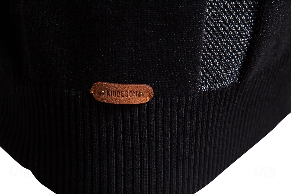 Men's Pullover Knit Regular Tops Check Pattern Crew Neck Cool Pullover School Vacation Clothing Apparel Spring Fall Dark Navy Purple S M L 2026 - $53.99 –P7