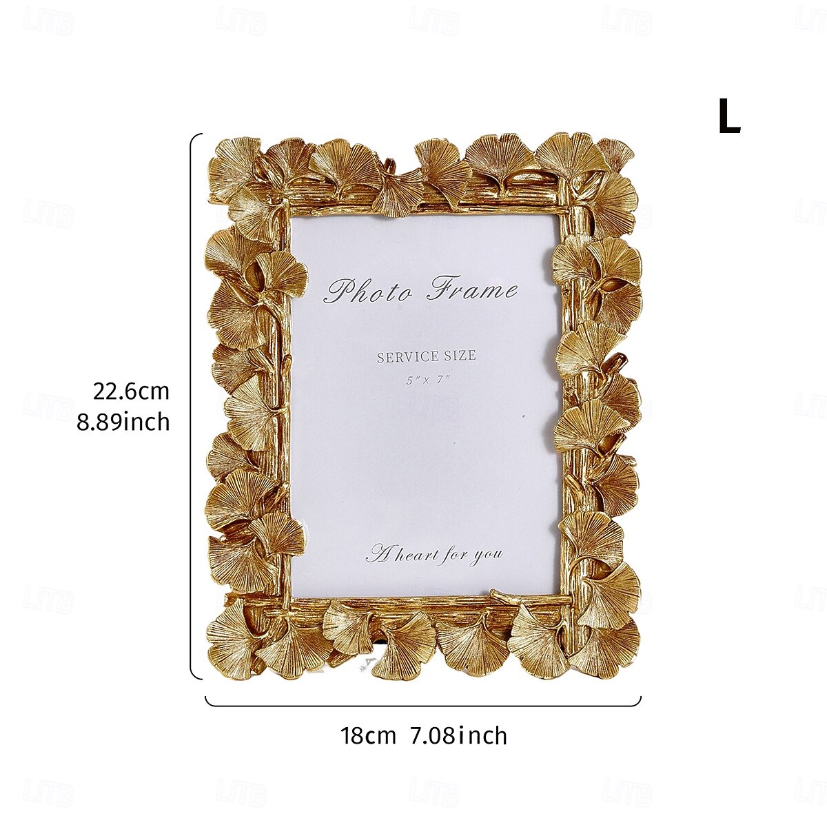Vintage guld ginkgoblad filigran fotoram, horisontell &Vertikal display med slumpmässigt instickspapper, elegant heminredning för foton och konstverk 2025 - $13.49 –P2