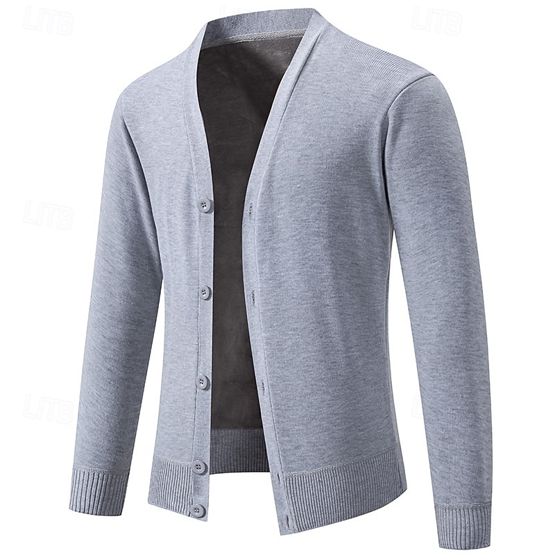 Herren Pullover Kleid Pullover Strickjacke Strickpullover Gerippt Stricken Kurz Gestrickt Gerippt Einfach V Ausschnitt Mode Schals Lässig Alltagskleidung Bekleidung Frühling Herbst Schwarz Marineblau 2025 - $25.99 –P1