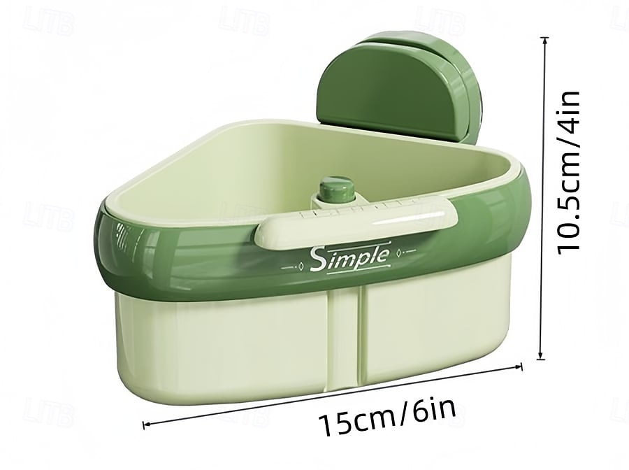 2er-Pack Eckregal mit Saugnapf für die Spüle, Siebkorb für die Druckspüle, automatischer Abtropfkorb, Schwammhalter für den Wasserhahn, abnehmbarer Aufbewahrungsorganizer für die Küchenspüle 2025 - $19.99 –P2