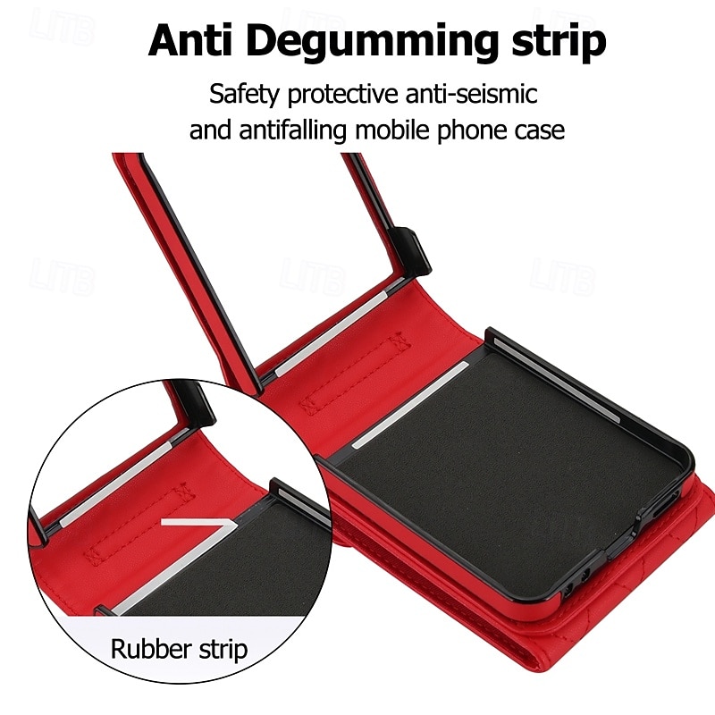 телефон Кейс для Назначение SSamsung Galaxy Z-флип 7 Z-флип 6 Z Flip 5 Z Flip 4 Кейс на заднюю панель с ремешком на запястье Разъем для карты Кольцо Пряжка Ретро ТПУ Кожа PU 2026 - $28.99 –P2