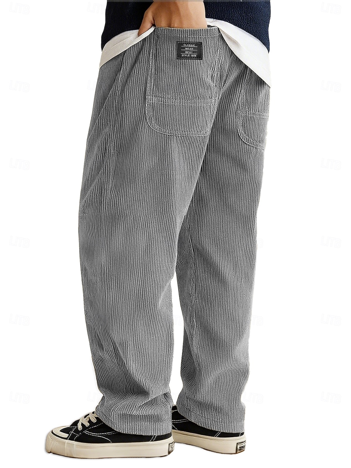 Homens Calças Esportivas Calças de Veludo Calças Calças largas Cintura elástica Perna reta Tecido Pavio Humido Respirável Comprimento total Ao ar livre Casual Diário Moda Roupa de rua Preto Branco de 2026 por $28.99 –P3