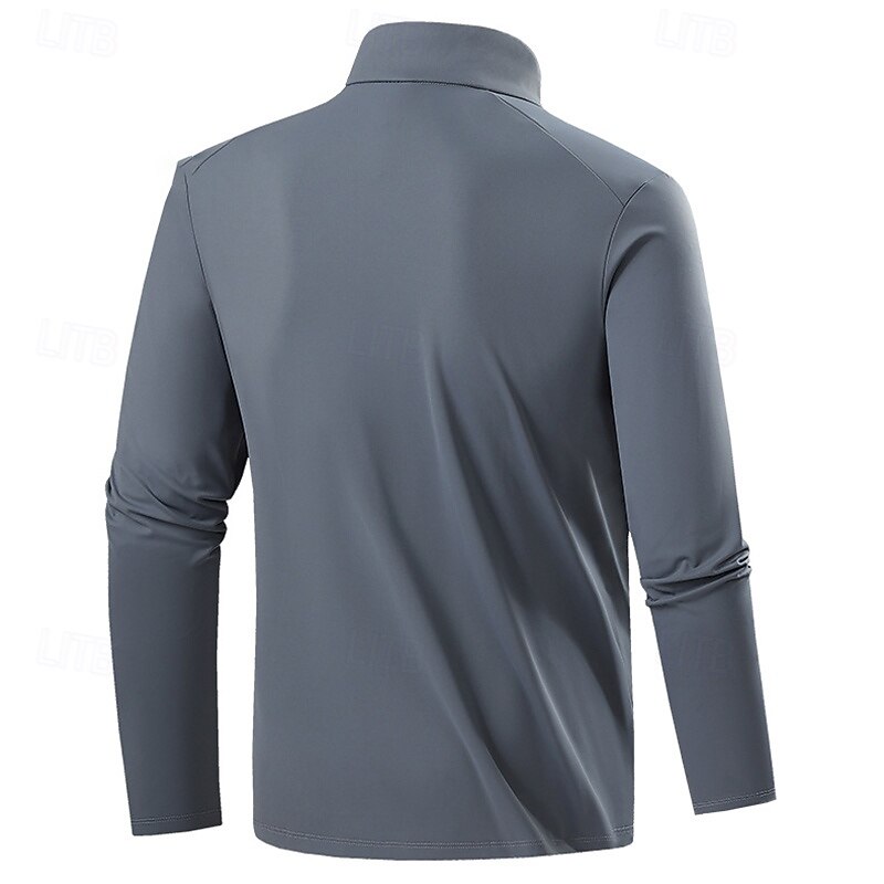 Per uomo Camicia da escursionismo cima dell'escursionismo Maglietta con cerniera a un quarto Manica Lunga Collo alla coreana Top Esterno Protezione Solare UV Asciugatura Rapida Traspirante Nylon del 2025 a $38.99 –P5