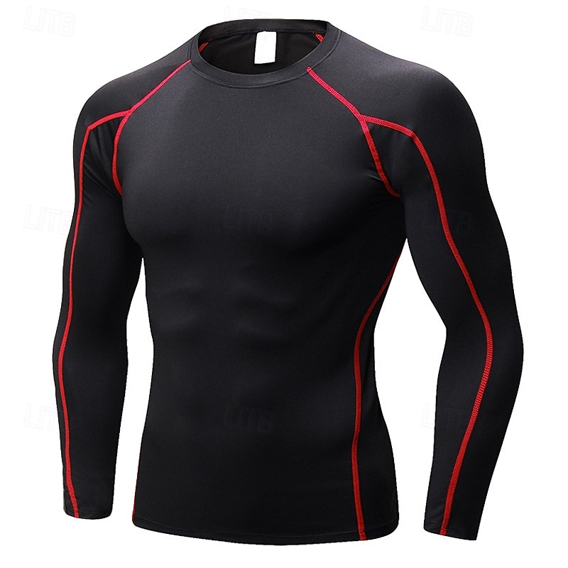 Per uomo Maglia a compressione Strato di base per l'allenamento T-shirt Fitness Manica Lunga Top Athleisure Autunno Asciugatura Rapida Palestra Pallacanestro Atletico abbigliamento sportivo del 2025 a $20.99 –P6