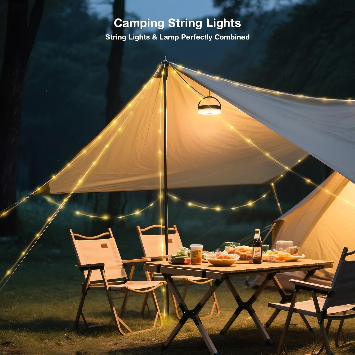 Guirlande lumineuse de camping, guirlande lumineuse d'extérieur 4 en 1 avec 8 modes d'éclairage, guirlande lumineuse de camping rétractable portable pour randonnée en plein air, jardin, fête, de 2025 ? $21.99 –P7