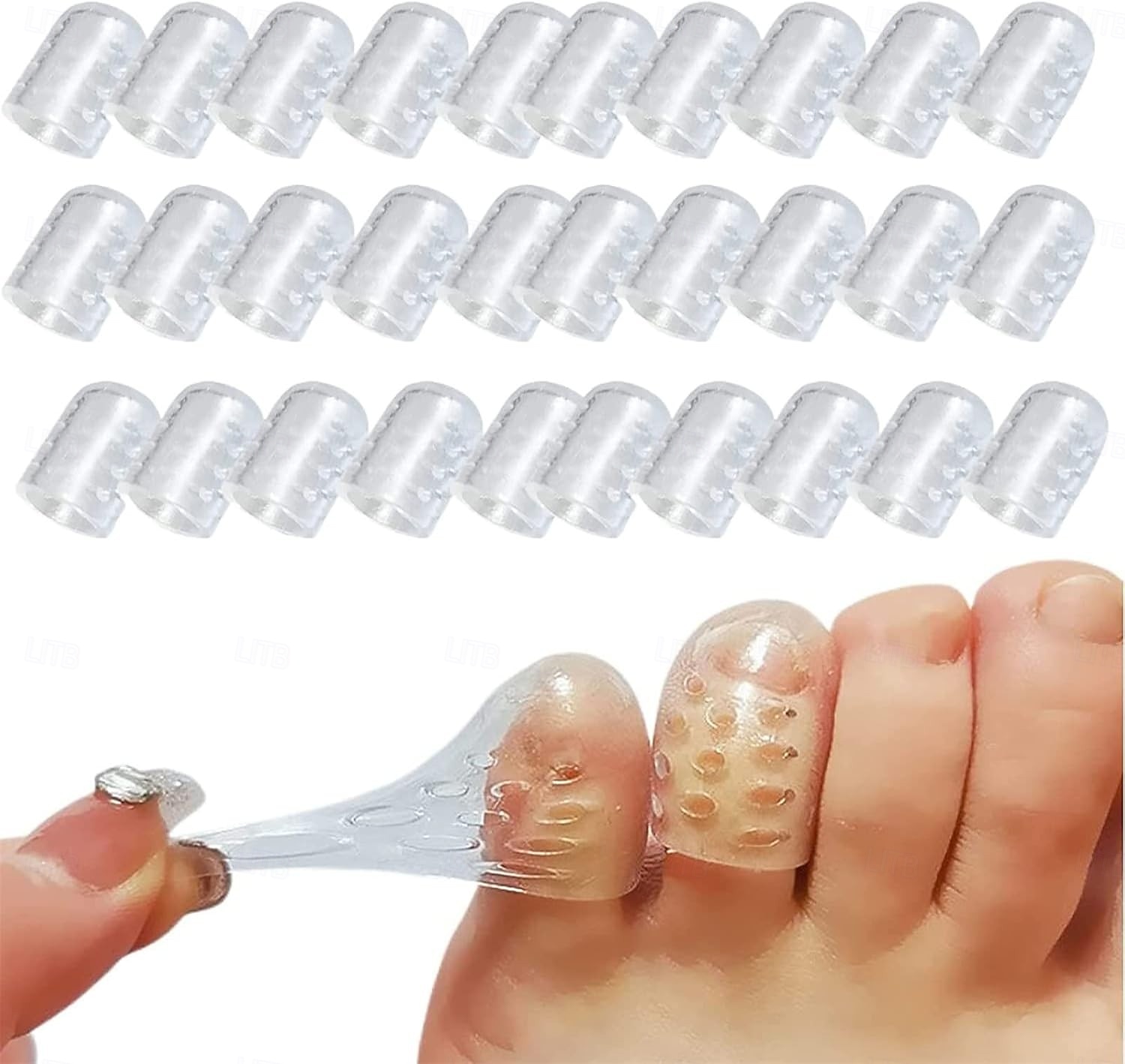 30 pezzi di protezioni per dita in silicone per donne, separatori di dita in gel anti-attrito, copri dita traspiranti per uomini e donne, manicotti per dita per unghie incarnite, calli, duroni, del 2026 a $12.49 –P1