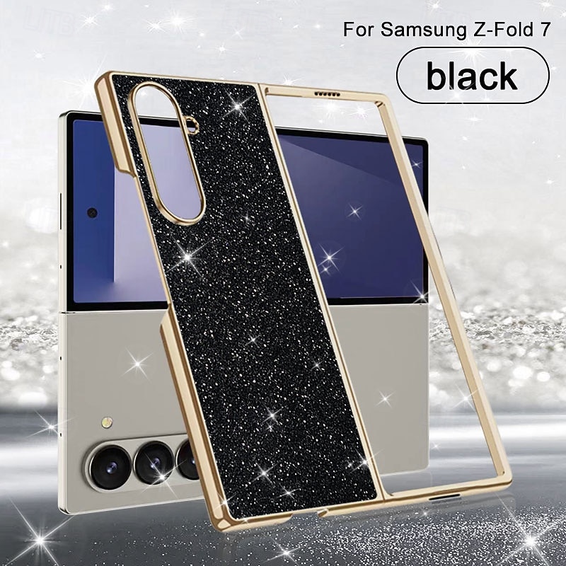 2025年 電話 ケース 用途 サムスンのギャラクシー Zフォールド7 Zフォールド6 Z Fold 5 Z Fold 4 バックカバー ブリンブリングリッターシャイニー 耐衝撃 PC PUレザー  コレクション – $15.99 –P8