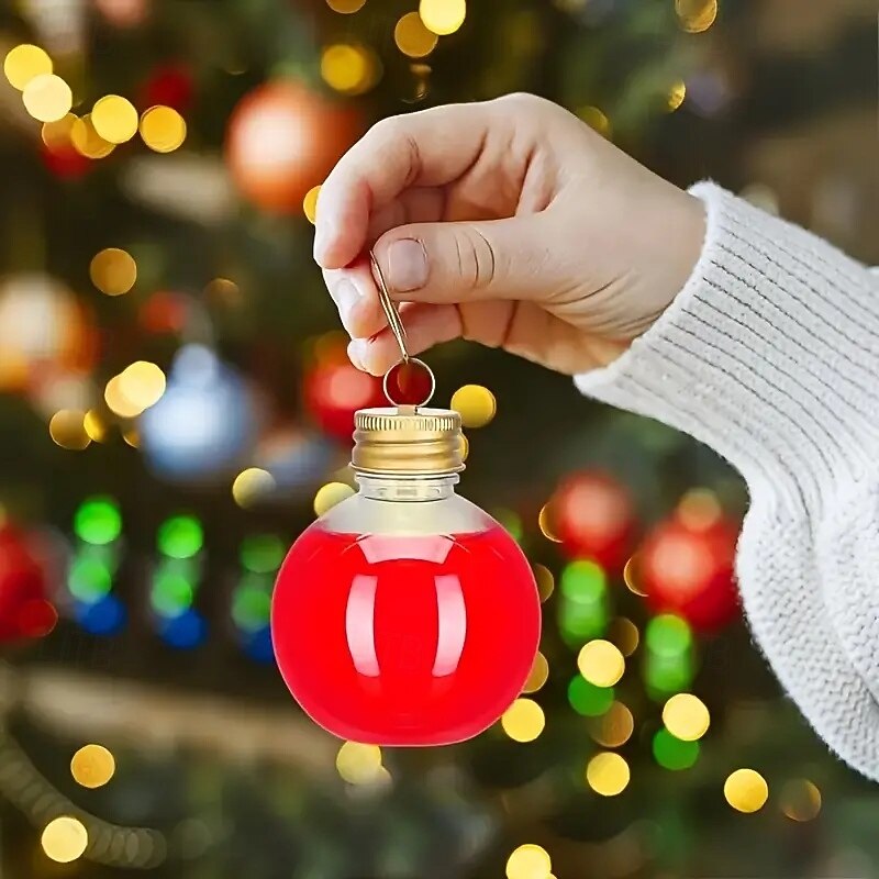 Lot de 10 boules d'alcool de Noël transparentes de 50 ml/100 ml, ornements à remplir pour sapin de Noël avec pendentif en argent et en or, boules d'alcool suspendues pour bricolage, décoration de fête de 2025 ? $9.49 –P15