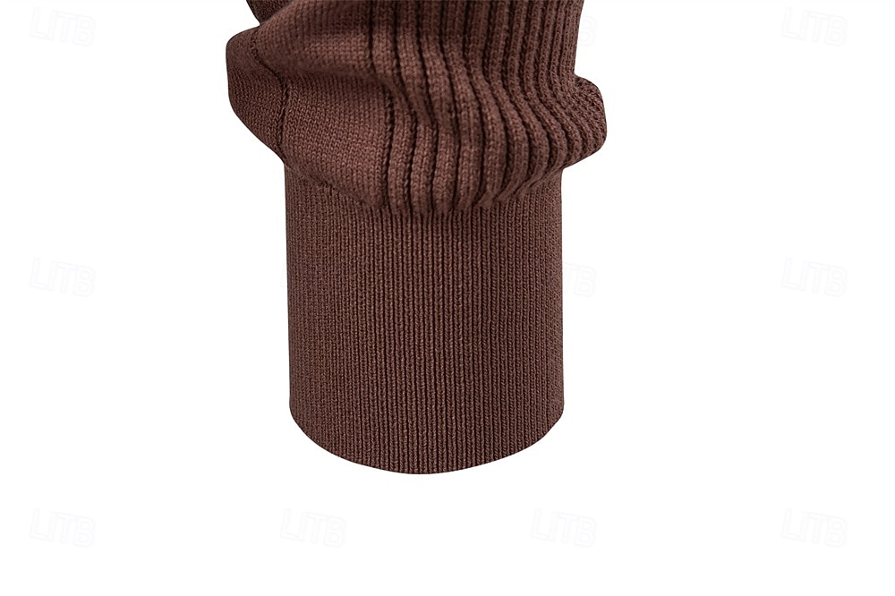 Herre Pullover genser Strikke Vanlige topper Fargeblokk Knapper Helfarge Polokrage Årgang Daglig Skole Hjem Klær Vår Høst Blå Brun S M L 2025 - $32.99 –P14