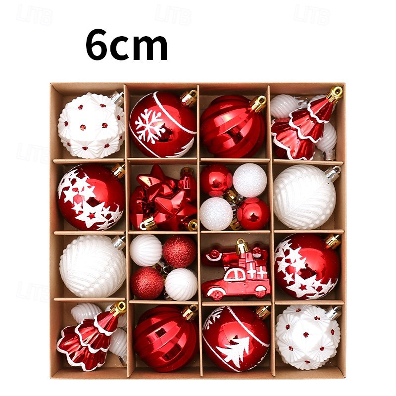 42 de globuri de Crăciun pentru brad, ornamente de Crăciun de 6 cm / 2,36 inch, set de globuri vopsite în vișiniu și auriu pentru agățat în brad 2025 - $25.99 –P8