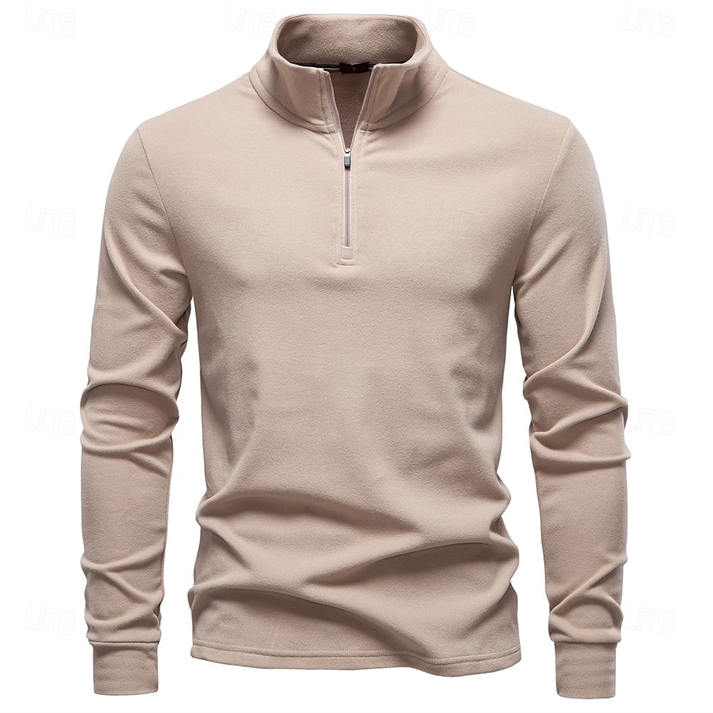 Per uomo Felpa con zip corta Nero Blu marino Blu Verde Cachi Collo Alto Semplice Lavoro Sport & Outdoor Casuale senza stampa Cool Casual Maglione Primavera Autunno Abbigliamento Felpe con cappuccio del 2026 a $26.99 –P15