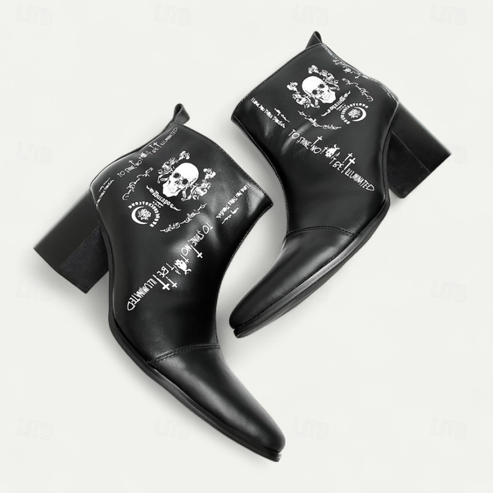Pánské Boty Motorkářské boty Retro Halloween Chůze Kůže Italská celozrnná hovězí kůže Pohodlné Protiskluzové Teplý Kotníčkové Povaleč Černá Podzim Zima 2025 - $149.99 –P6