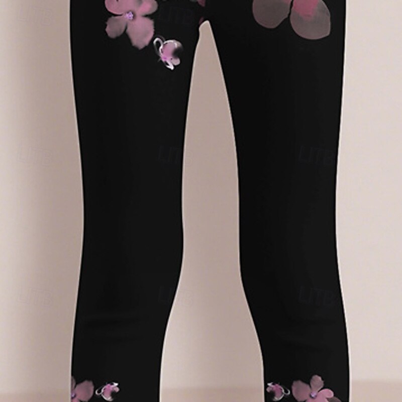 Voor meisjes 3D Bloemig Broek Legging Lente Herfst leuke Style Basic Kinderen 4-12 jaar Buiten Casual Dagelijks Normale pasvorm 2025 - $10.49 –P2