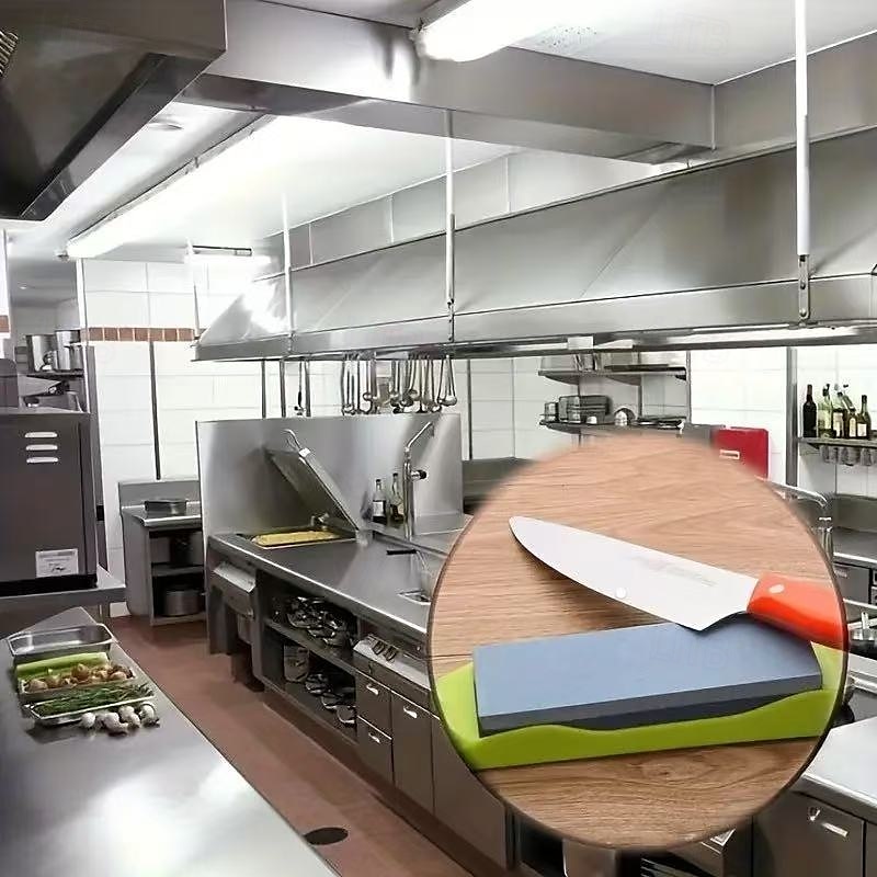 2 pietre per affilare a doppia faccia con elevata durezza – base in plastica antiscivolo, affilacoltelli manuali per coltelli da cucina, colori casuali del 2025 a $10.99 –P7