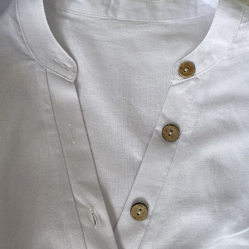 Dam Skjorta Texturblus Linneinspirerade skjortor Blus Knappar Slät Modern Ledigt Långärmad V-hals Vanliga toppar Helgdag Utekväll Vit Ljuslila Kaki Ljusblå Höst 2026 - $26.99 –P7