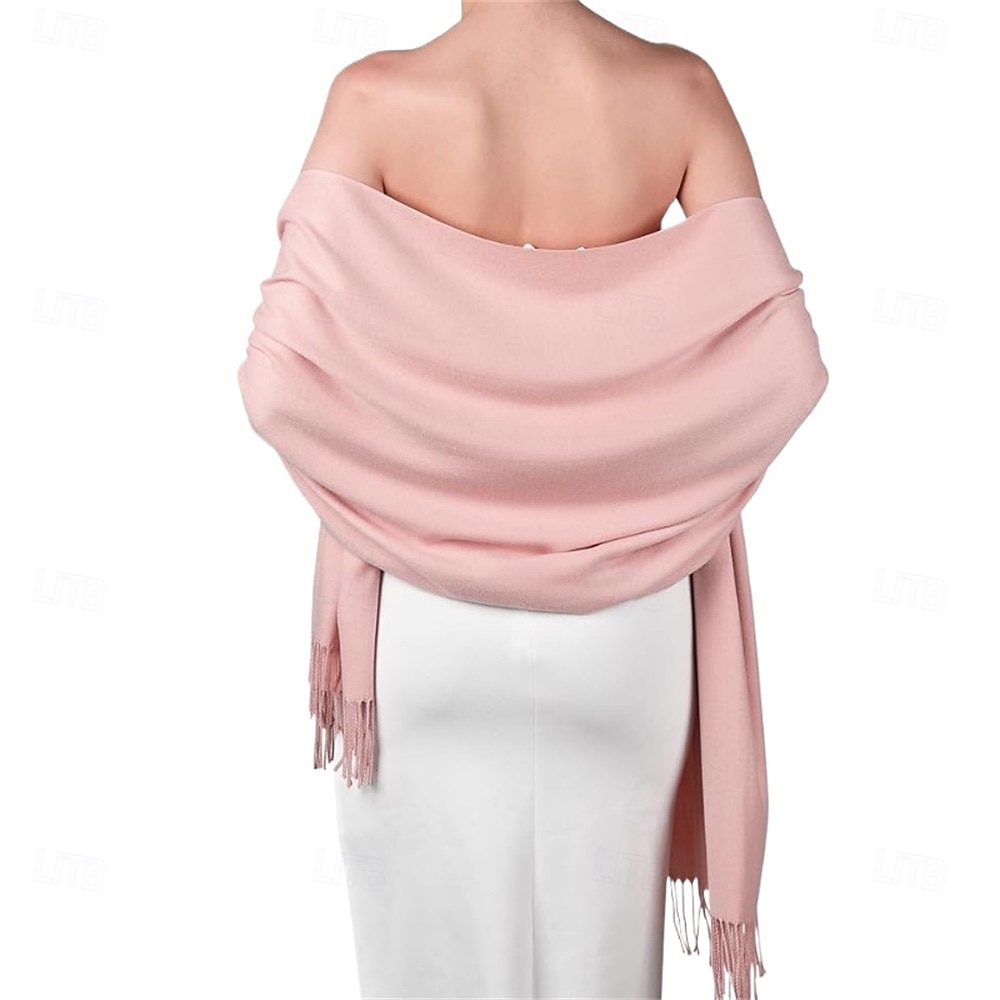 Damepashmina-sjal og sjal til aftenkjoler bryllupsfest brudepike vintervarmt langt skjerfsjal 2025 - $25.99 –P7