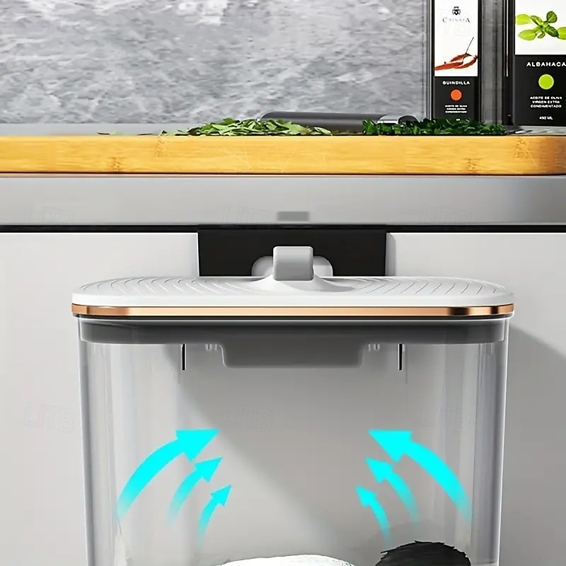 Väggmonterad rektangulär papperskorg med lukttätande lock, stor kapacitet, hållbar plastbehållare för kök, badrum, sovrum &kommersiellt bruk 2026 - $16.99 –P7