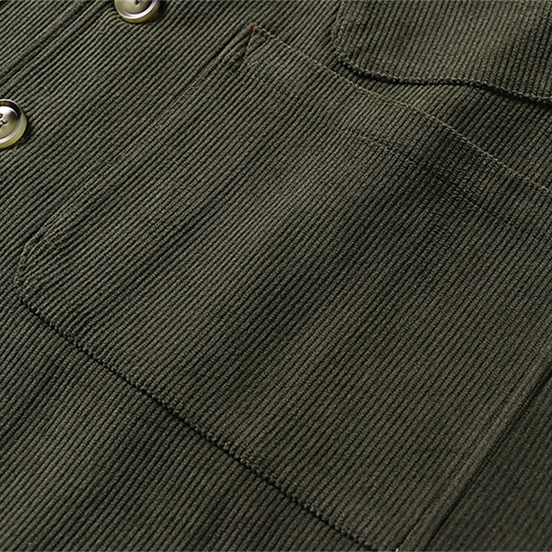 Herren Cordweste Weste Gilet Urlaub Party Geschäft Mode Lässig Frühling Herbst Tasche Knöpfe Polyester Bequem Einfach Einreihig Ein-Knopf V Ausschnitt Normale Passform Schwarz Grün Kaffee Weste 2025 - $38.99 –P7